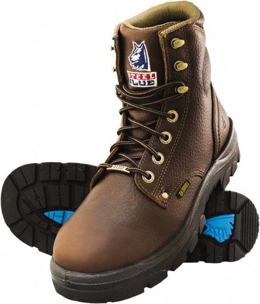 Steel Blue - Men's Size 10.5 Medium Width Steel Work Boot - Oak, Leather Upper, TPU Outsole, 6" High, Lace-Up - Benchmark Tooling