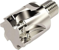 Seco - 1-1/2" Cut Diam, 66.33mm OAL, Indexable Square Shoulder Helical End Mill - XO.. 10T3 Inserts, M20 Modular Connection, 90° Lead Angle, Series Turbo - Benchmark Tooling