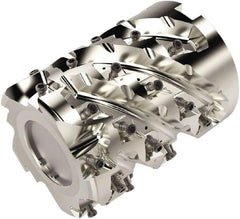 Seco - 35 Inserts, 3" Cut Diam, 1" Arbor Diam, 3.18" Max Depth of Cut, Indexable Square-Shoulder Face Mill - 90° Lead Angle, 100mm High, LOEX12.. Insert Compatibility, Through Coolant, Series Square T4-12 - Benchmark Tooling