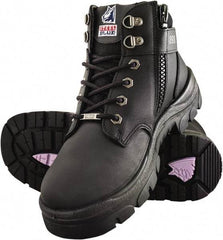 Steel Blue - Men's Size 10 Wide Width Steel Industrial Hiker - Black, Leather Upper, TPU Outsole, 5" High, Side Zip, Lace-Up - Benchmark Tooling