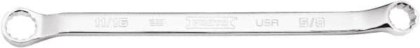 Proto - 5/8" x 11/16" 12 Point Box Wrench - Double End, 1" Head Diam x 29/32" Head Thickness, 10-19/32" OAL, Steel, Polished Finish, 15° Offset - Benchmark Tooling