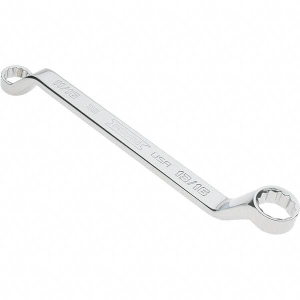 Proto - 11/16" x 3/4" 12 Point Box Wrench - Double End, 1" Head Diam x 1-5/32" Head Thickness, 10-51/64" OAL, Steel, Polished Finish, 15° Offset - Benchmark Tooling