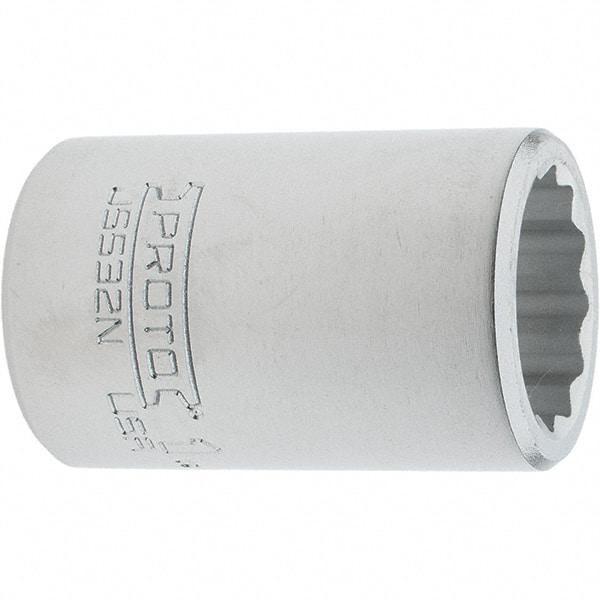 Proto - 1", 3/4" Drive, Standard Hand Socket - 12 Points, 2.285" OAL, Steel, Full Polish Finish - Benchmark Tooling