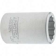 Proto - 1", 3/4" Drive, Standard Hand Socket - 12 Points, 2.285" OAL, Steel, Full Polish Finish - Benchmark Tooling