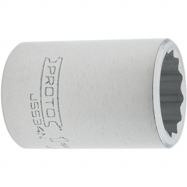 Proto - 1-1/16", 3/4" Drive, Standard Hand Socket - 12 Points, 2.285" OAL, Steel, Full Polish Finish - Benchmark Tooling