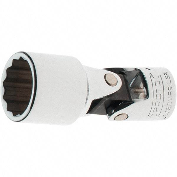 Proto - 3/8" Drive, Standard Hand Socket - 12 Points, 2-1/4" OAL, Steel, Full Polish Finish - Benchmark Tooling