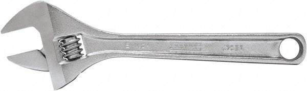 Proto - 1-1/8" Jaw Capacity, 8" Standard Adjustable Wrench - Steel, Polished Finish, 8" OAL - Benchmark Tooling