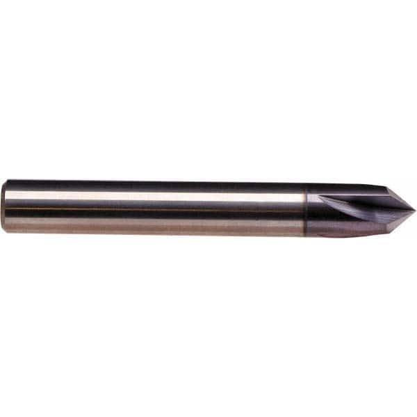 Emuge - 5/8" Diam 4 Flute Single End Solid Carbide Chamfer Mill - Benchmark Tooling