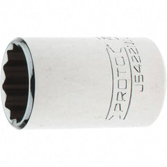 Proto - 1/2" Drive, Standard Hand Socket - 12 Points, 1-35/64" OAL, Steel, Chrome Finish - Benchmark Tooling