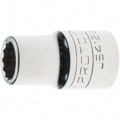 Proto - 1/2" Drive, Standard Hand Socket - 12 Points, 1-17/32" OAL, Steel, Chrome Finish - Benchmark Tooling