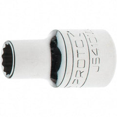Proto - 1/2" Drive, Standard Hand Socket - 12 Points, 1-17/32" OAL, Steel, Chrome Finish - Benchmark Tooling