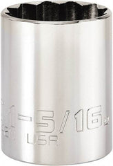 Proto - 1-5/16", 1/2" Drive, Standard Hand Socket - 12 Points, 2-3/64" OAL, Steel, Chrome Finish - Benchmark Tooling