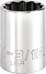 Proto - 1-3/16", 1/2" Drive, Standard Hand Socket - 12 Points, 2" OAL, Steel, Chrome Finish - Benchmark Tooling