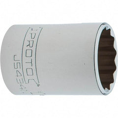 Proto - 1-1/16", 1/2" Drive, Standard Hand Socket - 12 Points, 1-61/64" OAL, Steel, Chrome Finish - Benchmark Tooling