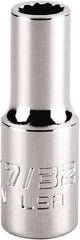 Proto - 7/32", 1/4" Drive, Standard Hand Socket - 12 Points, 1-15/64" OAL, Steel, Chrome Finish - Benchmark Tooling
