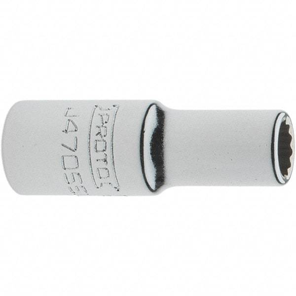 Proto - 1/4" Drive, Standard Hand Socket - 12 Points, 1-17/64" OAL, Steel, Chrome Finish - Benchmark Tooling
