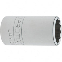 Proto - 1/4" Drive, Standard Hand Socket - 12 Points, 1-17/64" OAL, Steel, Chrome Finish - Benchmark Tooling