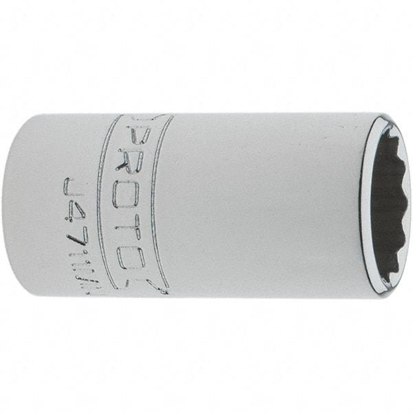 Proto - 1/4" Drive, Standard Hand Socket - 12 Points, 1-17/64" OAL, Steel, Chrome Finish - Benchmark Tooling