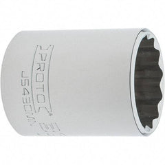 Proto - 1/2" Drive, Standard Hand Socket - 12 Points, 2" OAL, Steel, Chrome Finish - Benchmark Tooling