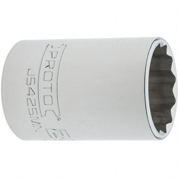 Proto - 1/2" Drive, Standard Hand Socket - 12 Points, 1-59/64" OAL, Steel, Chrome Finish - Benchmark Tooling