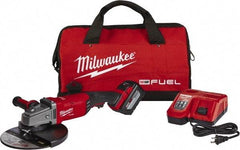 Milwaukee Tool - 9" Wheel Diam, 6,600 RPM, Cordless Angle & Disc Grinder - 5/8" Spindle - Benchmark Tooling