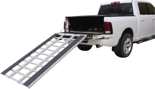 Erickson Manufacturing - 84" Long x 54" Wide, 1,500 Lb Capacity, Foldable Truck Ramp with Wear Boards - Aluminum, For All Vehicles - Benchmark Tooling