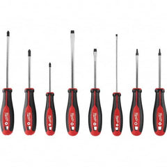 Milwaukee Tool - Screwdriver Sets Screwdriver Types Included: Philips; Slotted; Square; Torx Number of Pieces: 8 - Benchmark Tooling