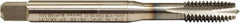 Emuge - #5-40 UNC, 3 Flute, TiCN Finish, HSS-E Spiral Point Tap - Plug Chamfer, Right Hand Thread, 2.205" OAL, 0.433" Thread Length, 0.141" Shank Diam, 2B/3B Class of Fit - Exact Industrial Supply