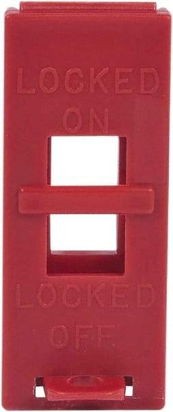 NMC - Polypropylene Wall Switch Lockout - 1/2" Lockout Length, 3-1/2" Lockout Thickness, 1-1/2" Lockout Width, 1 Padlock, English - Benchmark Tooling