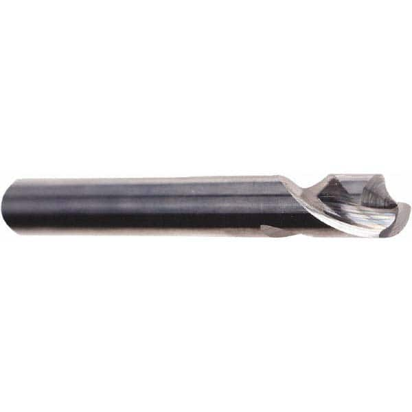 120° 2″ OAL 2-Flute Solid Carbide Spotting Drill Bright/Uncoated, 3/4″ Flute Length, 1/8″ Shank Diam, RH Cut