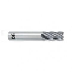 22mm Dia. x 102mm Overall Length 6-Flute Square End Solid Carbide SE End Mill-Round Shank-Center Cutting-Uncoated - Benchmark Tooling