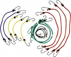 Erickson Manufacturing - Bungee Cord with S Hook - 10, 13, 18, 24, 30" OAL, Red/Blue/Green/Yellow - Benchmark Tooling