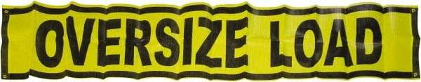 Erickson Manufacturing - Vinyl Oversized Load Banner - 18" Wide x 84" Long, Yellow & Black, For Use with Trucks - Benchmark Tooling