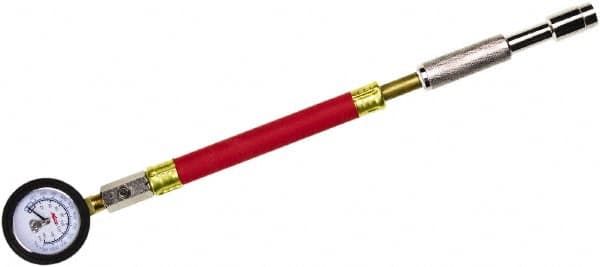 Milton - 0 to 160 psi Dial Straight Large Bore Tire Pressure Gauge - 9' Hose Length, 5 psi Resolution - Benchmark Tooling