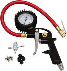 Milton - 0 to 150 psi Dial Easy-Clip Tire Pressure Gauge - 13' Hose Length, 2 psi Resolution - Benchmark Tooling