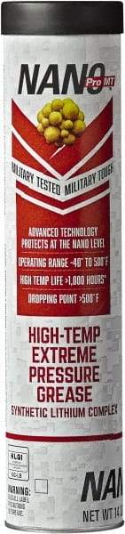 Nano Pro MT - 14 oz Cartridge Lithium High Temperature Grease - Dark Red, Extreme Pressure & High Temperature, 500°F Max Temp, NLGIG 2, - Benchmark Tooling