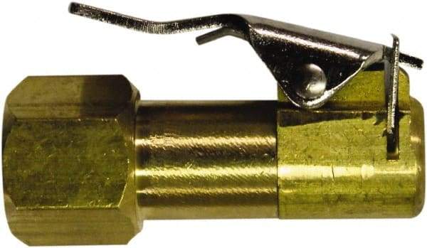 Milton - 150 Max psi Closed Check Brass Air Chuck - Clip On Chuck, 1/4 FNPT - Benchmark Tooling