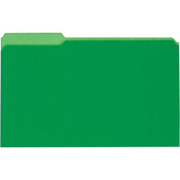 UNIVERSAL - 9-5/8 x 14-3/4", Legal, Green, File Folders with Top Tab - 11 Point Stock, 1/3 Tab Cut Location - Benchmark Tooling