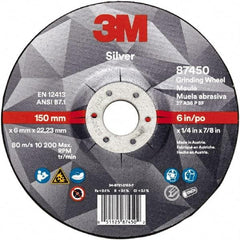 3M - Depressed-Center Wheels Wheel Diameter (Inch): 6 Wheel Thickness (Decimal Inch): 0.2500 - Benchmark Tooling