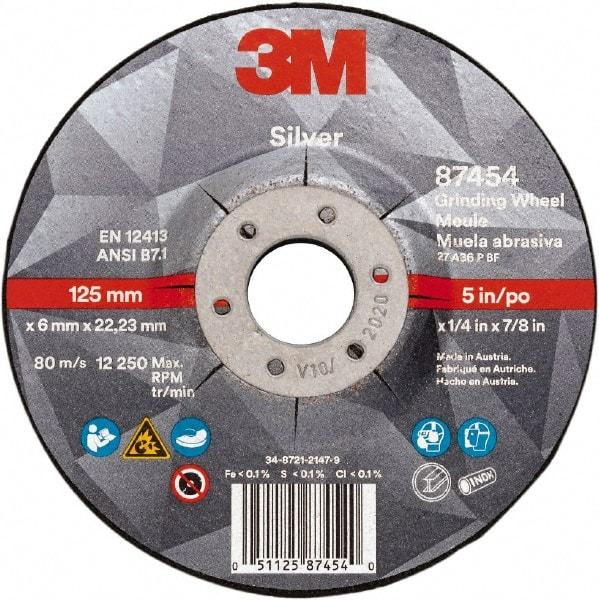 3M - Depressed-Center Wheels Wheel Diameter (Inch): 5 Wheel Thickness (Decimal Inch): 0.2500 - Benchmark Tooling