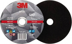 3M - 6" Ceramic Cutoff Wheel - 0.045" Thick, 7/8" Arbor, Use with Angle Grinders - Benchmark Tooling