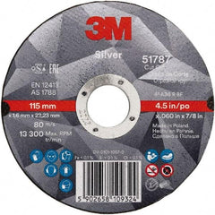 3M - 6" Ceramic Cutoff Wheel - 0.045" Thick, 7/8" Arbor, Use with Angle Grinders - Benchmark Tooling