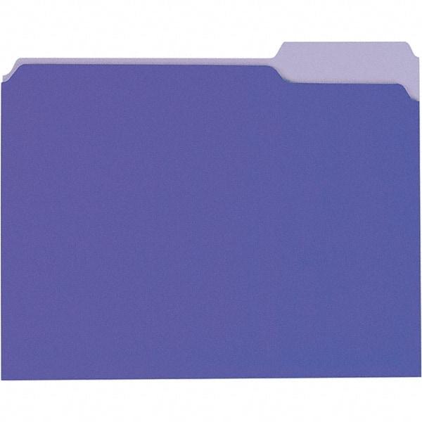 Universal One - 8-1/2 x 11", Letter Size, Violet/Light Violet, File Folders with Top Tab - 11 Point Stock, 1/3 Tab Cut Location - Benchmark Tooling