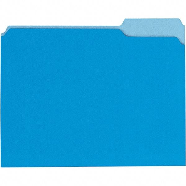 UNIVERSAL - 9-5/8 x 11-3/4", Letter Size, Blue, File Folders with Top Tab - 11 Point Stock, 1/3 Tab Cut Location - Benchmark Tooling