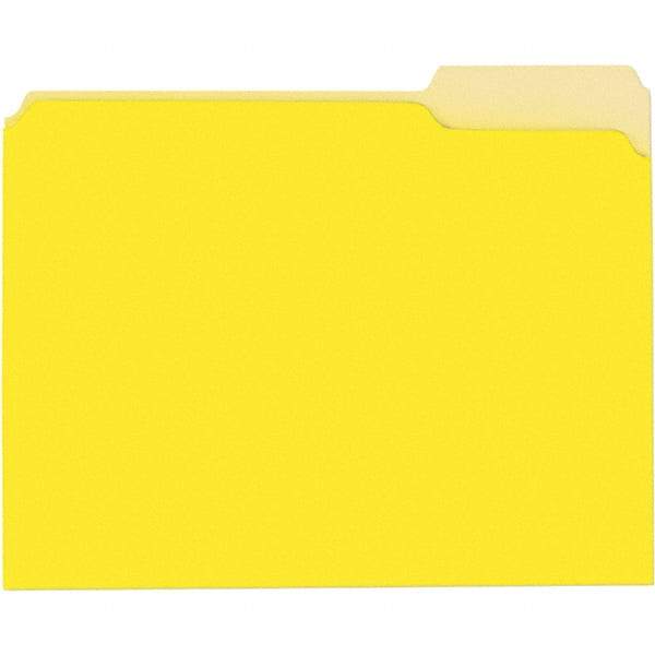 UNIVERSAL - 9-5/8 x 11-3/4", Letter Size, Yellow, File Folders with Top Tab - 11 Point Stock, 1/3 Tab Cut Location - Benchmark Tooling