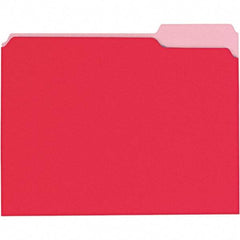 UNIVERSAL - 9-5/8 x 11-3/4", Letter Size, Red, File Folders with Top Tab - 11 Point Stock, 1/3 Tab Cut Location - Benchmark Tooling