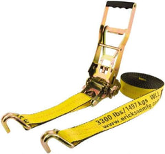 Erickson Manufacturing - 40' Long x 2" Wide, 10,000 Lb Basket Capacity, Polyester & Steel Web Sling - Yellow - Benchmark Tooling