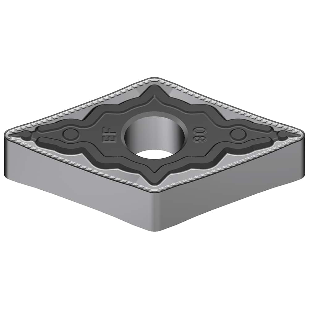 DNMG442EEF AC8025P Carbide Turning Insert Absotech Finish, 0.6102″ Long, 1/2″ Inscribed Circle, 0.0315″ Corner Radius, 1/4″ Thick, 55° Included Angle, Series AC8000P