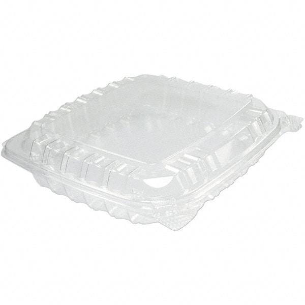 DART - 8-5/16 x 8-5/16 x 2" Plastic Hinged Container - Clear - Benchmark Tooling