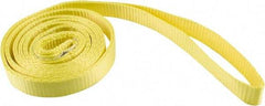 Erickson Manufacturing - 8' Long x 1" Wide, 2,100 Lb Vertical Capacity, Polyester Web Sling - 1,680 Lb Choker Capacity, Yellow - Benchmark Tooling